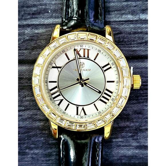 Rare Pablo Raez 35mm Manhattan Gem Studded White Roman Watch